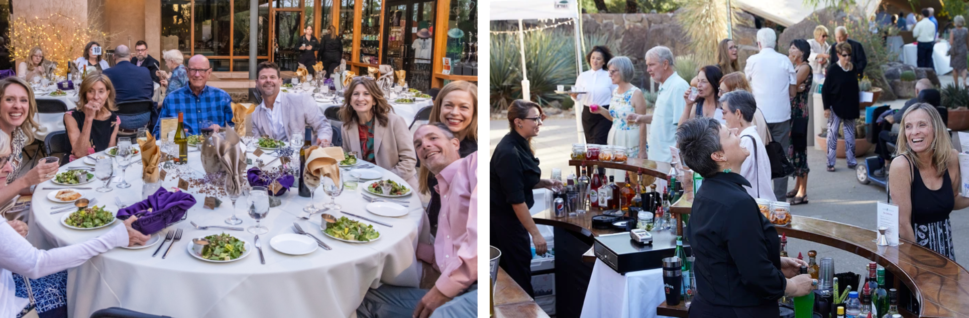 A selection of photos from the 2025 event - the live auction, the dinner, and the silent auction